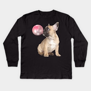 french bulldog Funny dog Kids Long Sleeve T-Shirt